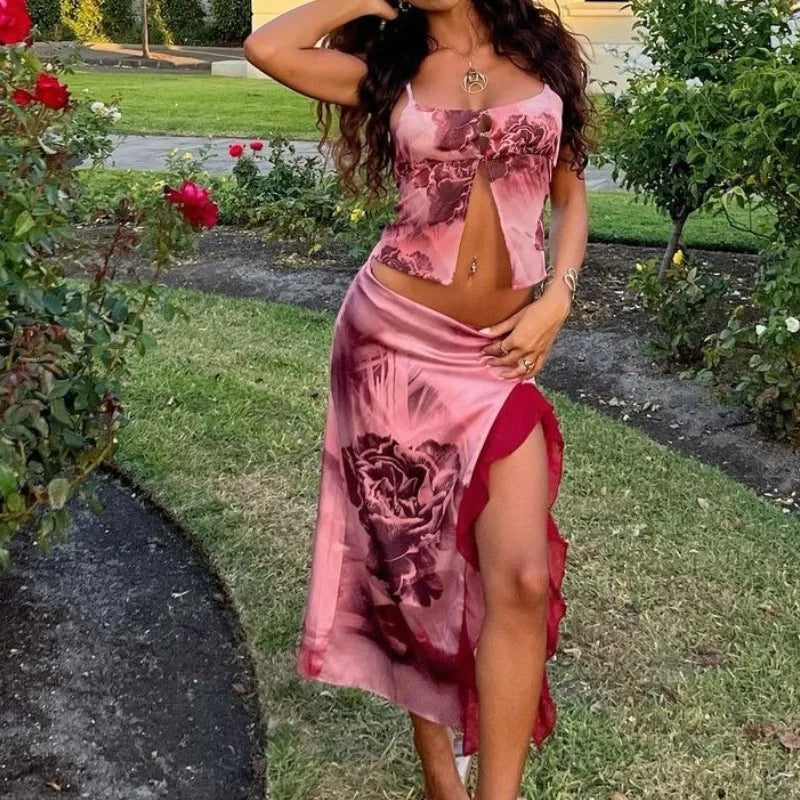 Tavimart High Quality Printed Runway Dress Women Summer Vintage Elegant Bow Ruffles Pleated Long Party Dress Female