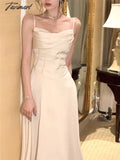 Midi Dresses Women Summer New Fashion Elegant Wedding Evening Party Birthday Spaghetti Strap Slim