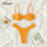 Tavimart 2023 New Sexy Micro Bikini Set Women Solid Push Up Swimsuit Female Fashion Swimwear