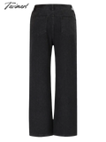 Tavimart Black Jeans For Women Diamond Baggy Pants High Waist Wide Legged Straight Leg Y2K