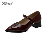 Tavimart - Designer New French Pointy Mary Jane Women’s Shoes Spring Autumn Shallow Mouth Retro