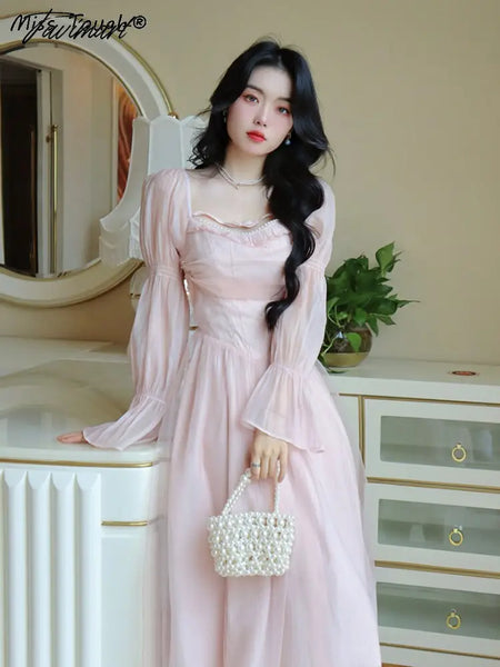 TAVIMART  -  Chinese Style Printed Dress for Women's Summer Slim Fit Sleeveless Lace A-line Short Dress Fashion Female Clothes main image 1