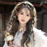 Tavimart - Ethnic Style Photo Forehead Ornament Tibetan Clothing Headdress Diamond Yunnan Xinjiang
