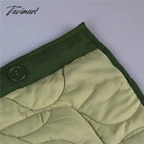 Tavimart Fashion Green Winter Warm Coat Women Casual Loose Single Breasted Pocket Jackets New