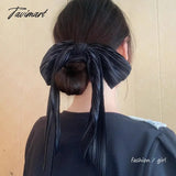 Tavimart Fashion Solid Color Hair Scrunchies For Girl Summer Bow Scrunchies Korean Pontail Scarf Hair Ties Hair Accessories Hairband