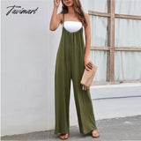 Tavimart Fashion Women's Jumpsuits Summer Women Rompers New Solid High Waist Sexy Backless Casual Loose Wide Leg Jumpsuits