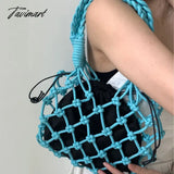 TAVIMART  -  Handmade Weaves Handbags For Women Designer Luxury Retro Hollow Out Crochet Rope Woven Fishnet Bags Beach Mesh Tote Purses Small