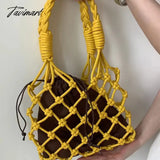 Tavimart - Handmade Weaves Handbags For Women Designer Luxury Retro Hollow Out Crochet Rope Woven