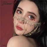 Tavimart - Hanfu Face Curtain Ancient Style Cover Tassel Jewelry Veil Archaistic Headdress