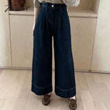 TAVIMART -  Harajuku Vintage Women's Jeans Oversized Elegant Old Money Wide Leg Denim Pants Ladies Korean Fashion High Waist Trousers