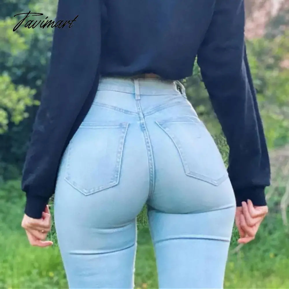 Tavimart High Waist Jeans For Women Butt Baggy Ankle Length Pants Curv tavimart-high-waist-jeans-for-women-butt-baggy-ankle-length-pants-curv
