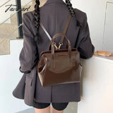 TAVIMART -  Korean Fashion Backpacks for Women Solid New Trendy Vintage Hand Bag Simple All Match PU School Bag Popular Bolsas Сумка