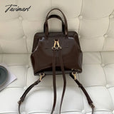 Tavimart - Korean Fashion Backpacks For Women Solid New Trendy Vintage Hand Bag Simple All Match Pu