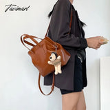 Tavimart - Korean Fashion Backpacks For Women Solid New Trendy Vintage Hand Bag Simple All Match Pu