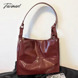 Tavimart Korean Vintage Tote Bag For Women Luxury Designer Handbag Purses 2024 New In PU Oil Wax Leather Sequined Large Capacity Shoulder
