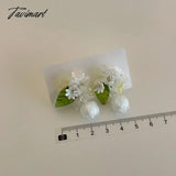 Tavimart Minar Ins Fashion White Blue Pink Color Resin Acrylic Flower Drop Earrings For Women Lily
