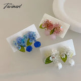 Tavimart Minar INS Fashion White Blue Pink Color Resin Acrylic Flower Drop Earrings for Women Lily of The Valley Dangle Earrings Jewelry