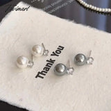 Tavimart - New Arrival White Pearl Zircon Stud Earrings For Women Elegant Sweet Simulated - Pearl
