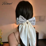 Tavimart New Arrivals Floral Bow Spring HairClip Light Luxury Cilp Simple Barrettes Fashionable Hairpin Ribbon Hair Accessories For Girls