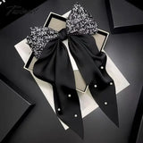 Tavimart New Arrivals Floral Bow Spring Hairclip Light Luxury Cilp Simple Barrettes Fashionable