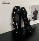 Tavimart - New Cute Rabbit Mary Jane Shoes Women’s French Retro Autumn Flats Women Round Toe Low
