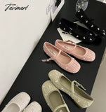 Tavimart - New Cute Rabbit Mary Jane Shoes Women’s French Retro Autumn Flats Women Round Toe Low