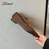 Tavimart - New Women Rivet Cross Flat Shoes Fashion Pointed Toe Shallow Ladies Elegant Dress Falt