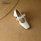 Tavimart - Plus Size 34 - 48 New Female Mary Janes Pumps Fashion Square Toe Lace Up Thick High