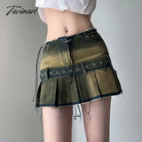 TAVIMART  -  Punk Low Y2k Mini Pleated Skirt 2024 Autumn Hot Sexy Mini Dress Vintage Grunge 2000 Women's