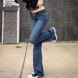 Tavimart Retro Low Waist Jeans For Women Straight Mop Pants Y2K Street Fashion Wide - Leg Denim