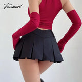Tavimart - Sexy V Waist Design Pleated Skirts Summer Cute Aesthetic Y2K Micro High A - Line Mini