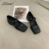 Tavimart - Shoes Woman Modis Female Footwear Square Toe Loafers With Fur Autumn Casual Sneaker