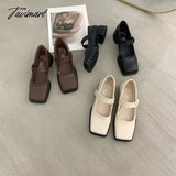 Tavimart - Shoes Woman Modis Female Footwear Square Toe Loafers With Fur Autumn Casual Sneaker