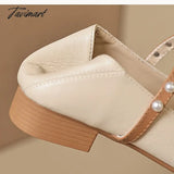 Tavimart - Spring And Autumn Women’s Shoes Low Heels Korean Style Fashion Pearl Design Career