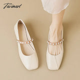 TAVIMART  -  spring and autumn women's shoes low heels Korean style fashion pearl design career and party wear Ladies Casual Mary Jane