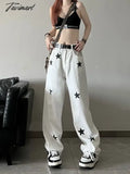 Tavimart Star Print High Waist Jeans American Retro Street Straight - Leg Pants Baggy Women Y2K Hot