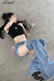 Tavimart - Sweet Cool Hot Girl Jeans Women’s Summer Strap Shorts Long Leg Sleeve Slim Fit Sexy