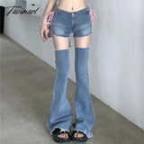 Tavimart - Sweet Cool Hot Girl Jeans Women’s Summer Strap Shorts Long Leg Sleeve Slim Fit Sexy