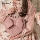 TAVIMART Sweet Lolita Shoulder Bags Women 2024 Elegant Girls Heart Crossbody Winter Autumn Cute Bow Handbag Pearl Bolsas Сумка