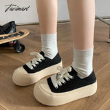 TAVIMART  -  Thick Sole Simple High Sense Increase Ladies Shoes 2024 New Spring and Autumn Light Retro Sneakers Women's Vulcanize Shoes