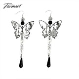 Tavimart - Vintage Chinese Style Transparent Butterfly Acrylic Long Drop Earrings For Women Lnk