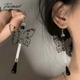 TAVIMART -  Vintage Chinese Style Transparent Butterfly Acrylic Long Drop Earrings For Women Lnk Painting Hanging Earring Trendy Jewelry