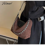 Tavimart - Vintage Faux Suede Women Shoulder Bag Winter Female Handbag Large Capacity Brand Design