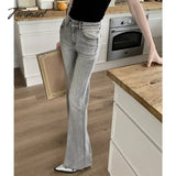 TAVIMART -  Vintage Washed Distressed Casual Jeans Women 2024 Spring New High Waist All Match Sexy Slim Denim Wide Leg Pants