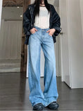 Tavimart - Woman Streetwear Jeans Preppy Style Denim Korean Pants Trousers Pockets Sweatpants