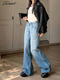 Tavimart - Woman Streetwear Jeans Preppy Style Denim Korean Pants Trousers Pockets Sweatpants