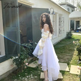 Tavimart Women Wear Dress In Spring Thai Tea Break French Design Small Fragrance White Princess Puffy Skirt Unique Chic  Temperamen Dress