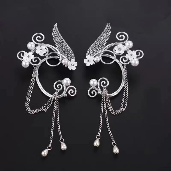 TAVIMART  -  Popular Style Fox Legend Same Style Ear Hanging Antique Ear Clip Long Tassel Elf Earrings