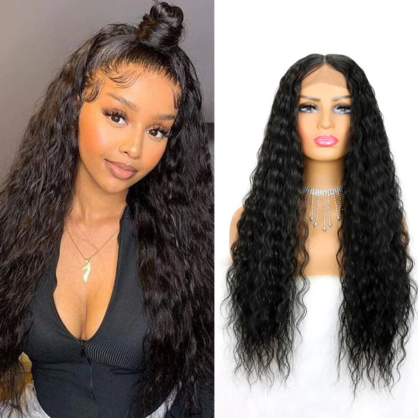 TAVIMART  -  Curly Synthetic Wigs for Black Women  Lace  Long Loose Wave  Wig Heat Resistant Fiber Natural Looking Cosplay Party Daily Use