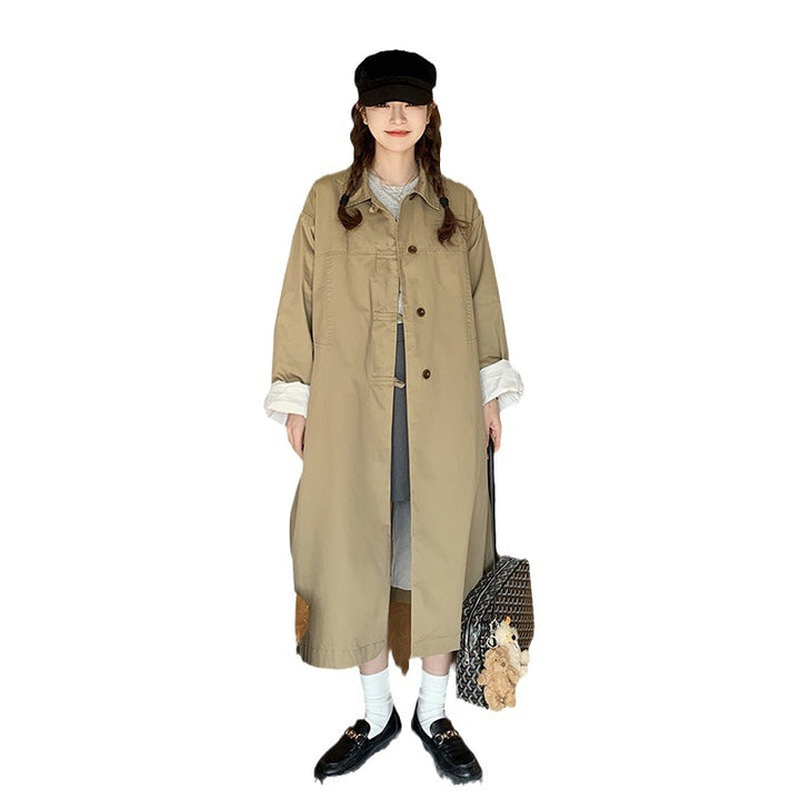 Khaki Trench Coat Women's Mid-Length 2024 Spring and Autumn New High-Grade Coat Small British Style Coat Korean Style